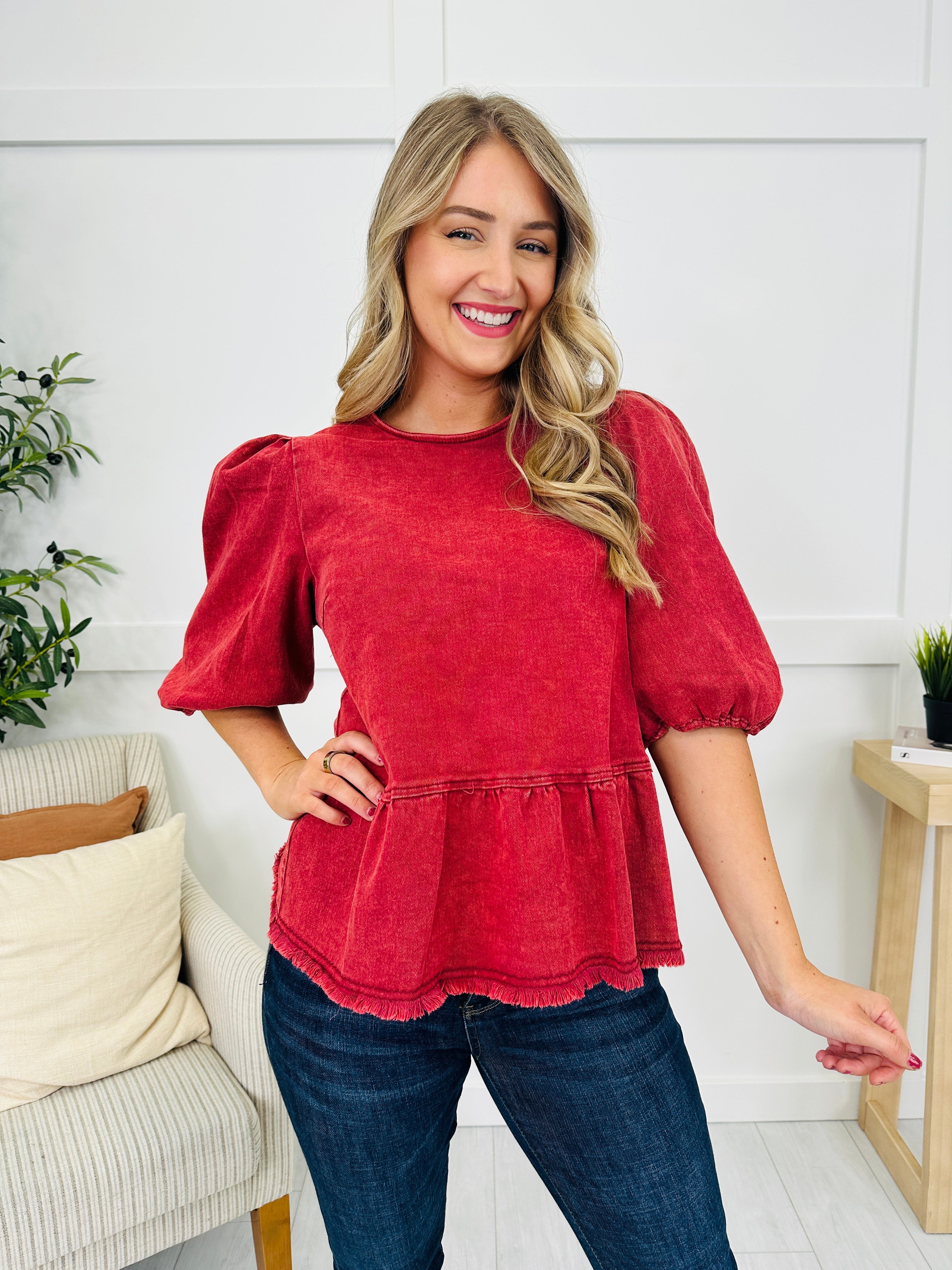 Back To Romance Top in Maroon
