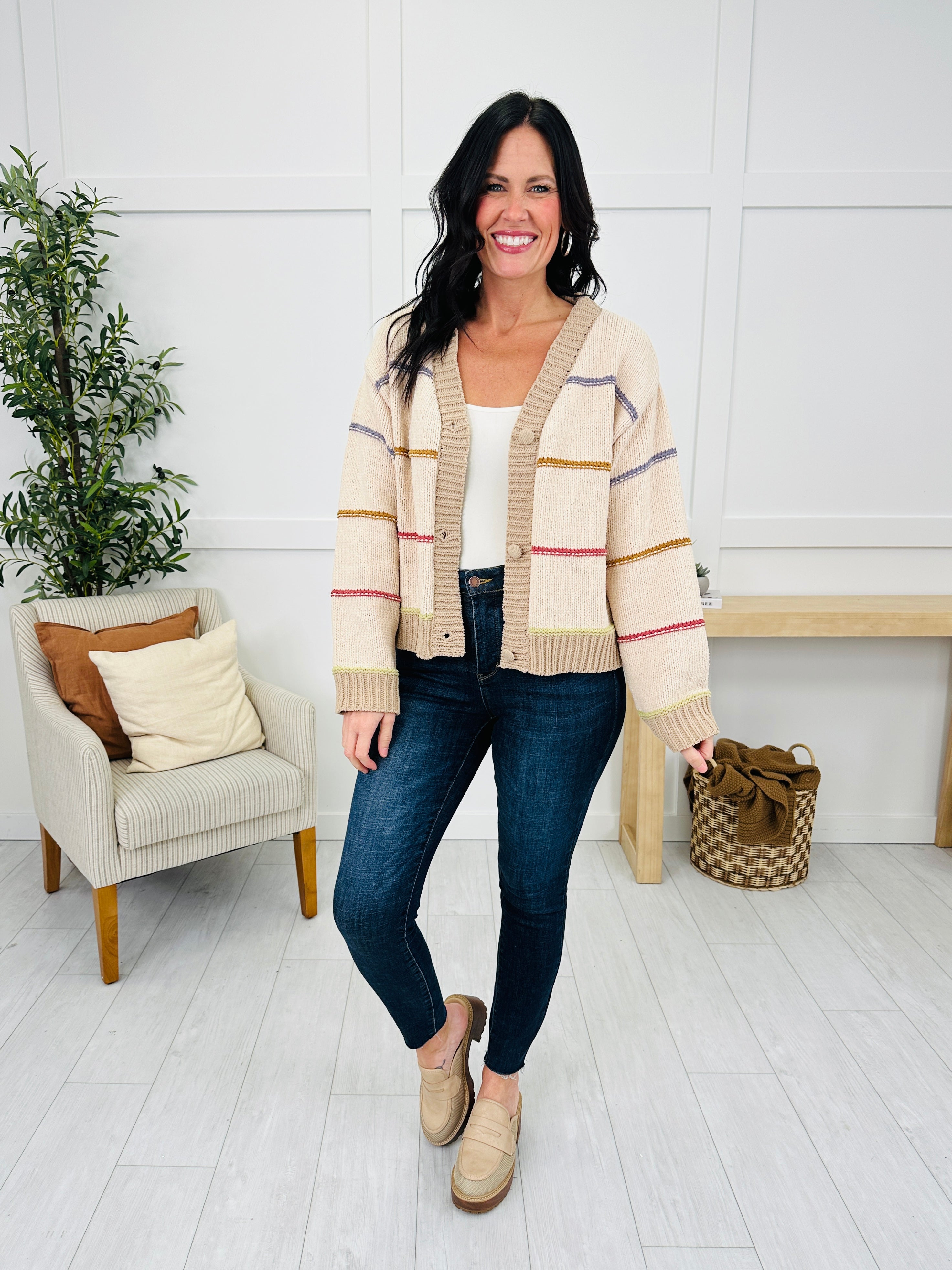All Lined Up Cardigan