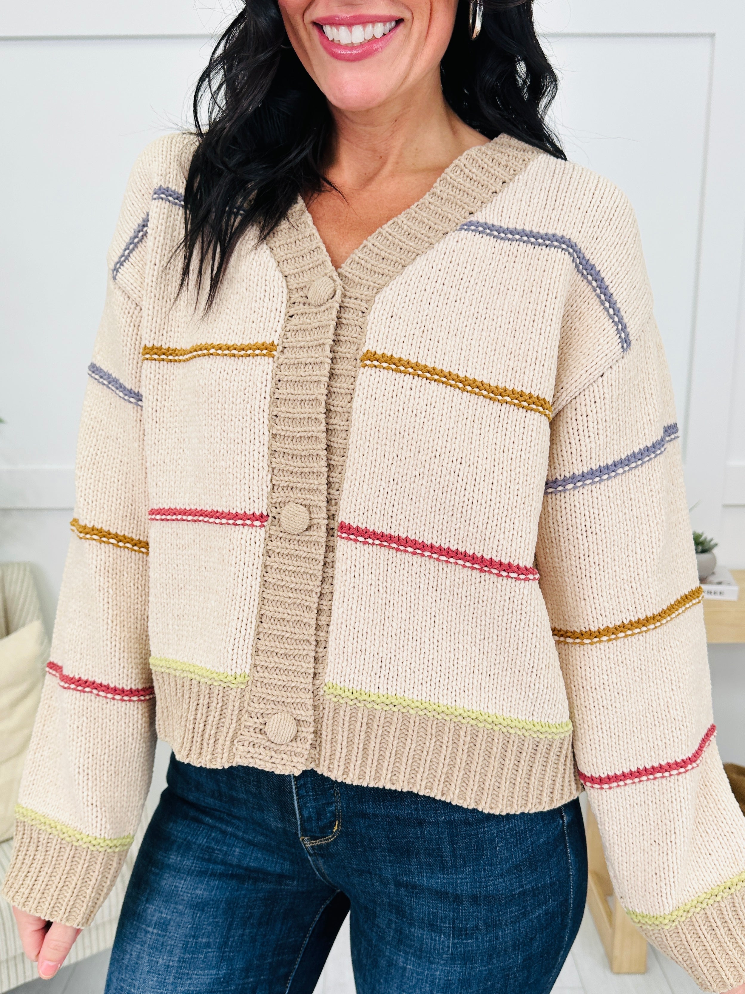 All Lined Up Cardigan